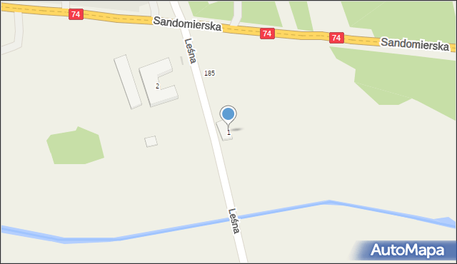 Skorzeszyce, Leśna, 1, mapa Skorzeszyce