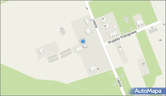 Skrzeszew, Leśna, 5, mapa Skrzeszew