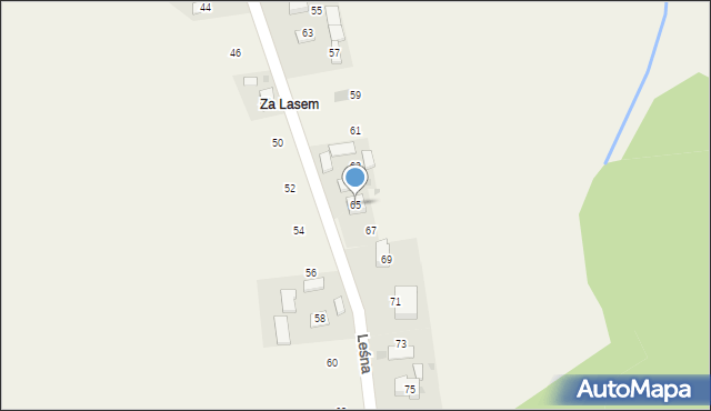 Skrzeszowice, Leśna, 65, mapa Skrzeszowice