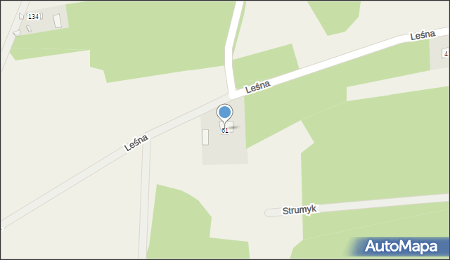 Śladków Mały, Leśna, 61, mapa Śladków Mały