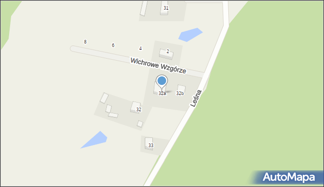 Sławki, Leśna, 32a, mapa Sławki