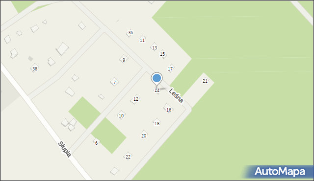 Słupia, Leśna, 14, mapa Słupia