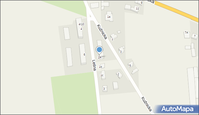 Słupia pod Kępnem, Leśna, 1A, mapa Słupia pod Kępnem