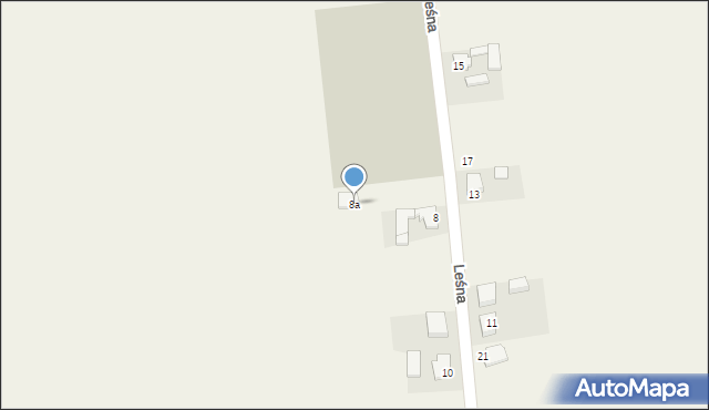 Słupia pod Kępnem, Leśna, 8a, mapa Słupia pod Kępnem