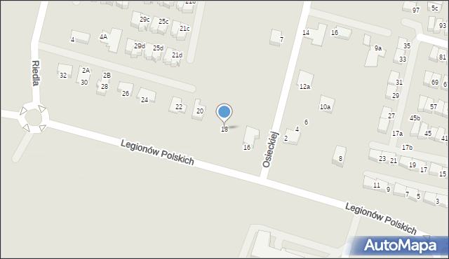 Słupsk, Legionów Polskich, 18, mapa Słupska