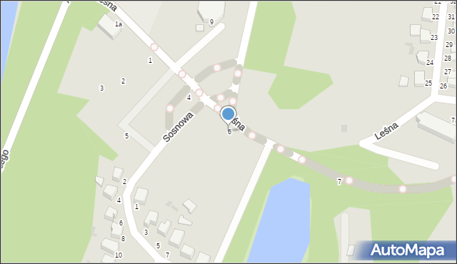 Słupsk, Leśna, 6, mapa Słupska