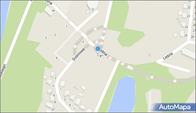 Słupsk, Leśna, 6A, mapa Słupska