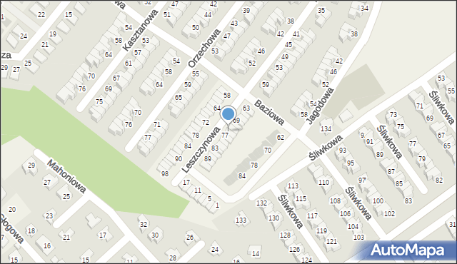 Smolec, Leszczynowa, 75, mapa Smolec