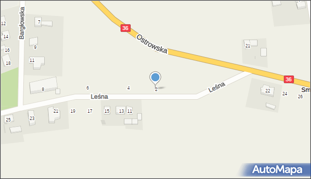 Smoszew, Leśna, 2, mapa Smoszew
