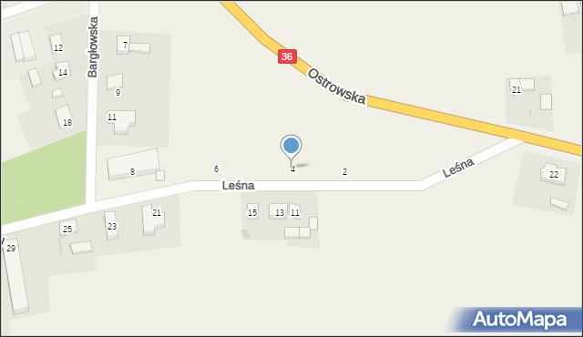 Smoszew, Leśna, 4, mapa Smoszew