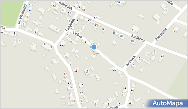 Sobków, Leśna, 6, mapa Sobków