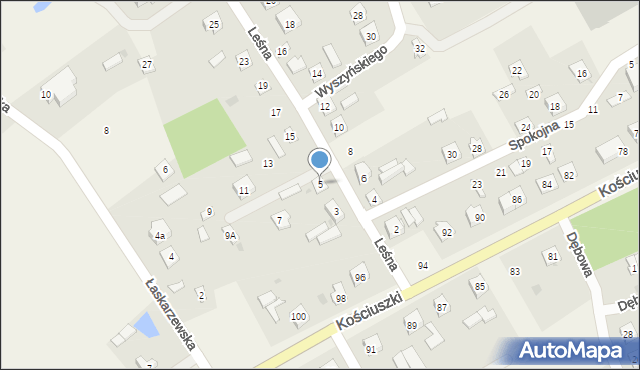 Sobolew, Leśna, 5, mapa Sobolew