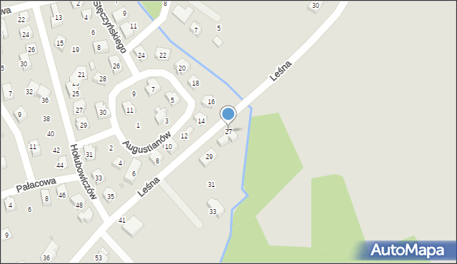 Sobótka, Leśna, 27, mapa Sobótka