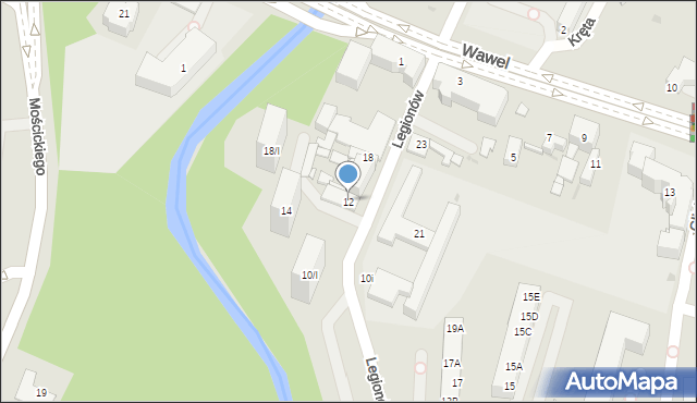 Sosnowiec, Legionów, 12, mapa Sosnowca