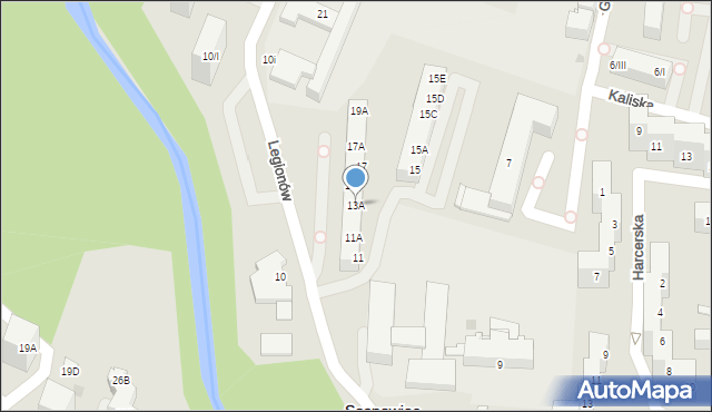 Sosnowiec, Legionów, 13A, mapa Sosnowca