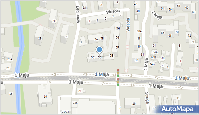 Sosnowiec, Legionów, 5D, mapa Sosnowca