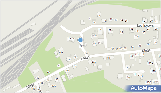 Sosnowiec, Letniskowa, 13, mapa Sosnowca