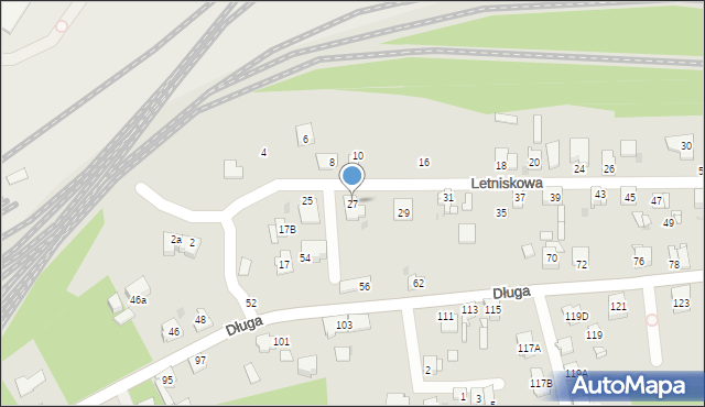 Sosnowiec, Letniskowa, 27, mapa Sosnowca