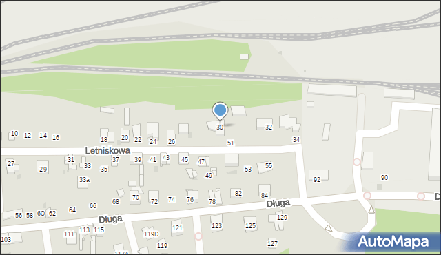 Sosnowiec, Letniskowa, 30, mapa Sosnowca