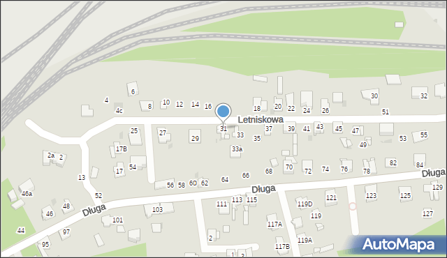 Sosnowiec, Letniskowa, 31, mapa Sosnowca