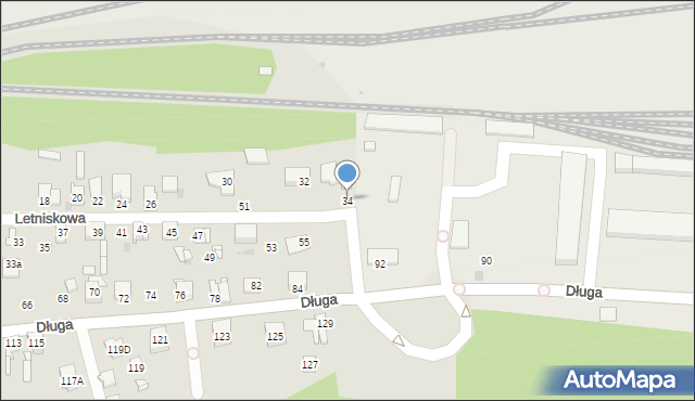 Sosnowiec, Letniskowa, 34, mapa Sosnowca