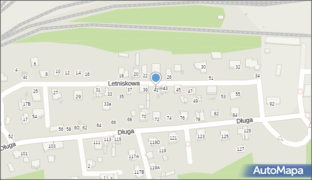 Sosnowiec, Letniskowa, 41, mapa Sosnowca