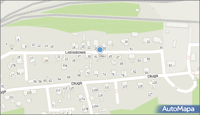 Sosnowiec, Letniskowa, 43B, mapa Sosnowca
