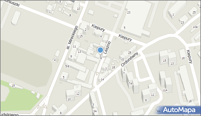 Sosnowiec, Leszno, 4, mapa Sosnowca