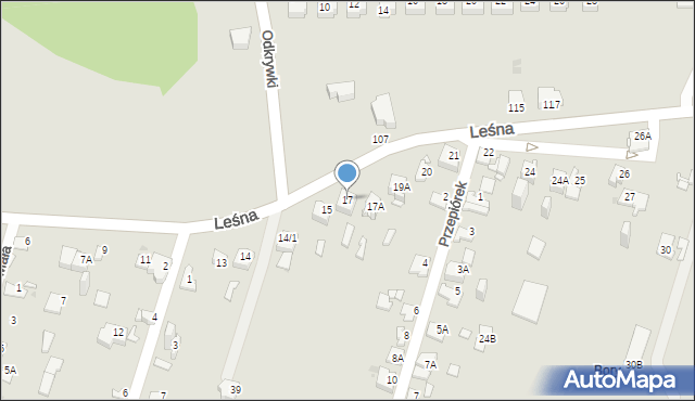 Sosnowiec, Leśna, 17, mapa Sosnowca