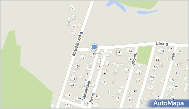 Sosnowiec, Leśna, 1a, mapa Sosnowca