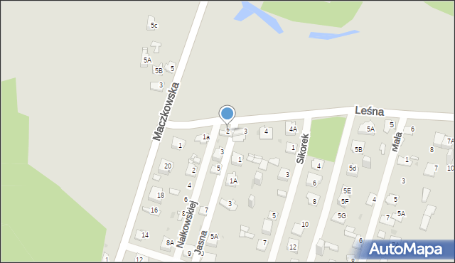 Sosnowiec, Leśna, 2, mapa Sosnowca