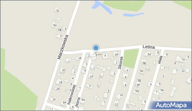 Sosnowiec, Leśna, 3, mapa Sosnowca