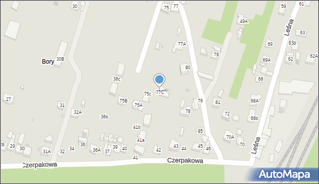 Sosnowiec, Leśna, 77C, mapa Sosnowca