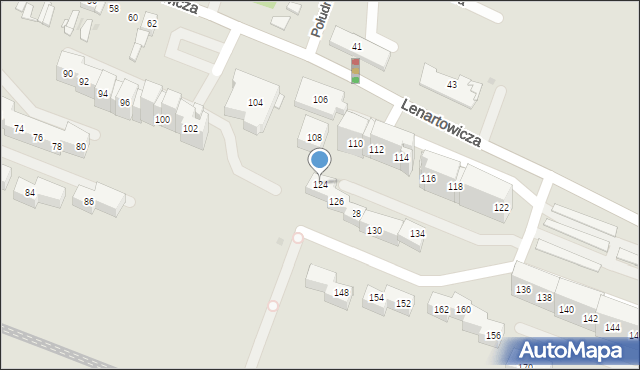 Sosnowiec, Lenartowicza Teofila Aleksandra, 124, mapa Sosnowca