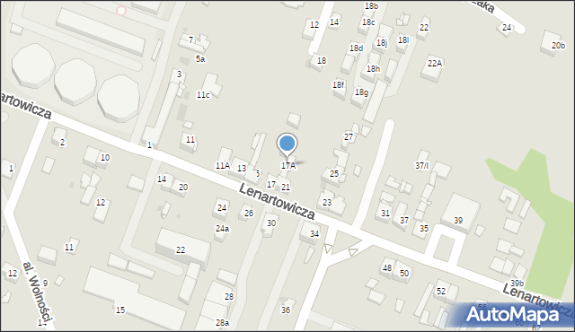 Sosnowiec, Lenartowicza Teofila Aleksandra, 17A, mapa Sosnowca