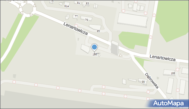 Sosnowiec, Lenartowicza Teofila Aleksandra, 186, mapa Sosnowca