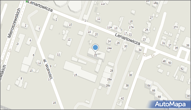 Sosnowiec, Lenartowicza Teofila Aleksandra, 22, mapa Sosnowca