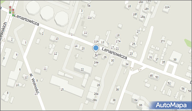 Sosnowiec, Lenartowicza Teofila Aleksandra, 24, mapa Sosnowca