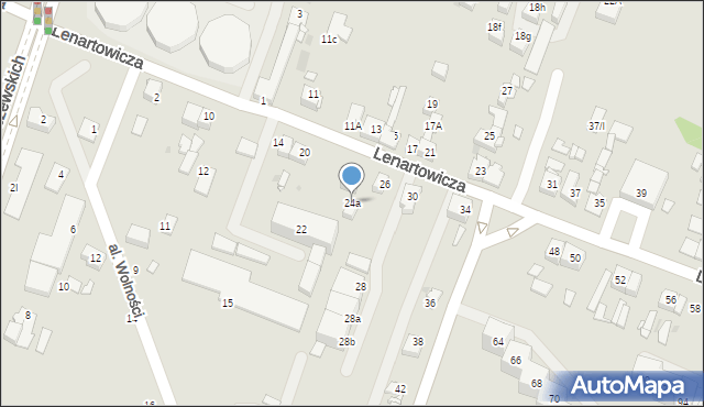 Sosnowiec, Lenartowicza Teofila Aleksandra, 24a, mapa Sosnowca