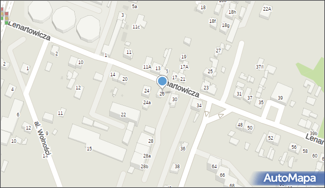 Sosnowiec, Lenartowicza Teofila Aleksandra, 26, mapa Sosnowca