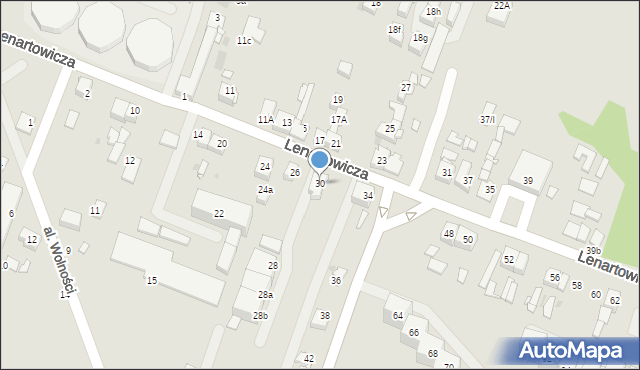 Sosnowiec, Lenartowicza Teofila Aleksandra, 30, mapa Sosnowca