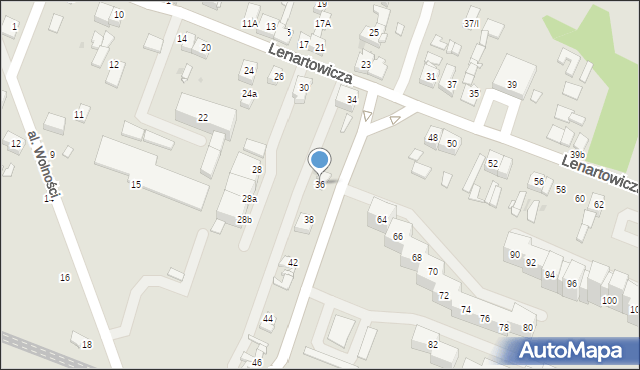 Sosnowiec, Lenartowicza Teofila Aleksandra, 36, mapa Sosnowca