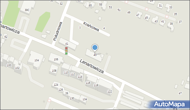 Sosnowiec, Lenartowicza Teofila Aleksandra, 43, mapa Sosnowca