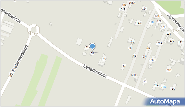 Sosnowiec, Lenartowicza Teofila Aleksandra, 53, mapa Sosnowca