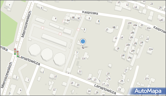 Sosnowiec, Lenartowicza Teofila Aleksandra, 5a, mapa Sosnowca