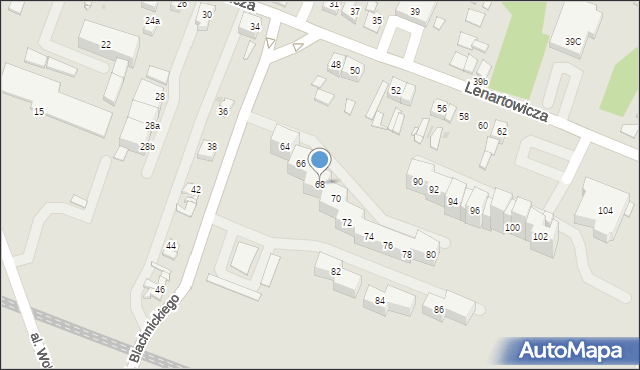 Sosnowiec, Lenartowicza Teofila Aleksandra, 68, mapa Sosnowca