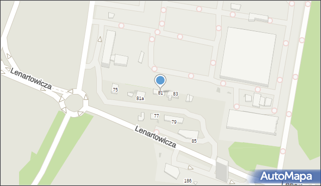 Sosnowiec, Lenartowicza Teofila Aleksandra, 81, mapa Sosnowca