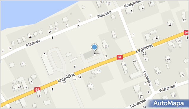 Spalona, Legnicka, 7, mapa Spalona