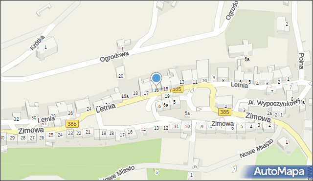 Srebrna Góra, Letnia, 16, mapa Srebrna Góra