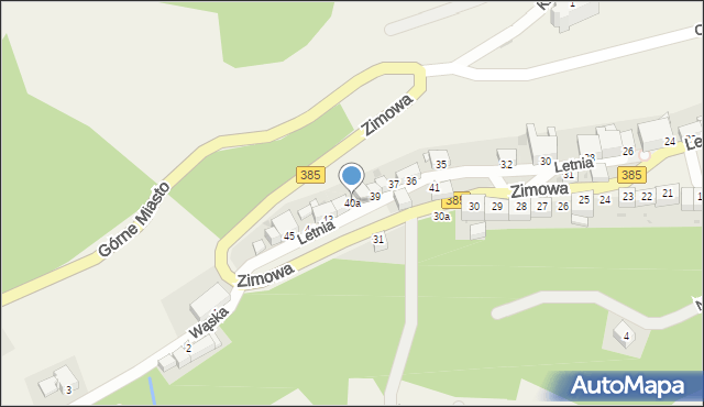 Srebrna Góra, Letnia, 40a, mapa Srebrna Góra